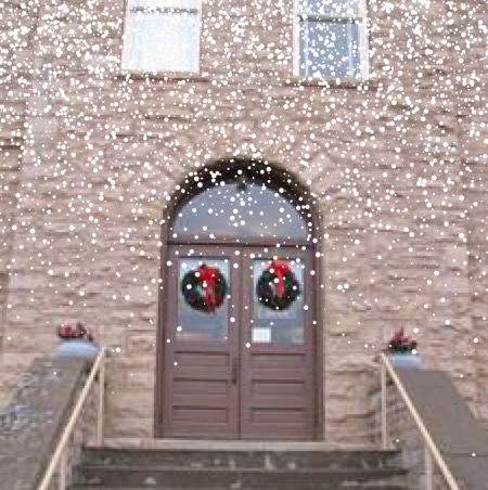 Front of museum in snow