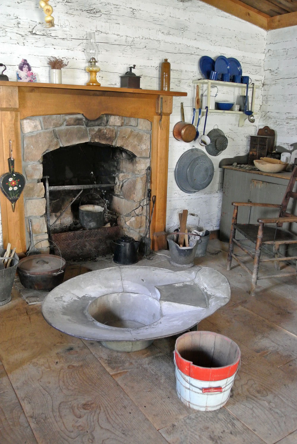 Sitzbath in front of fireplace