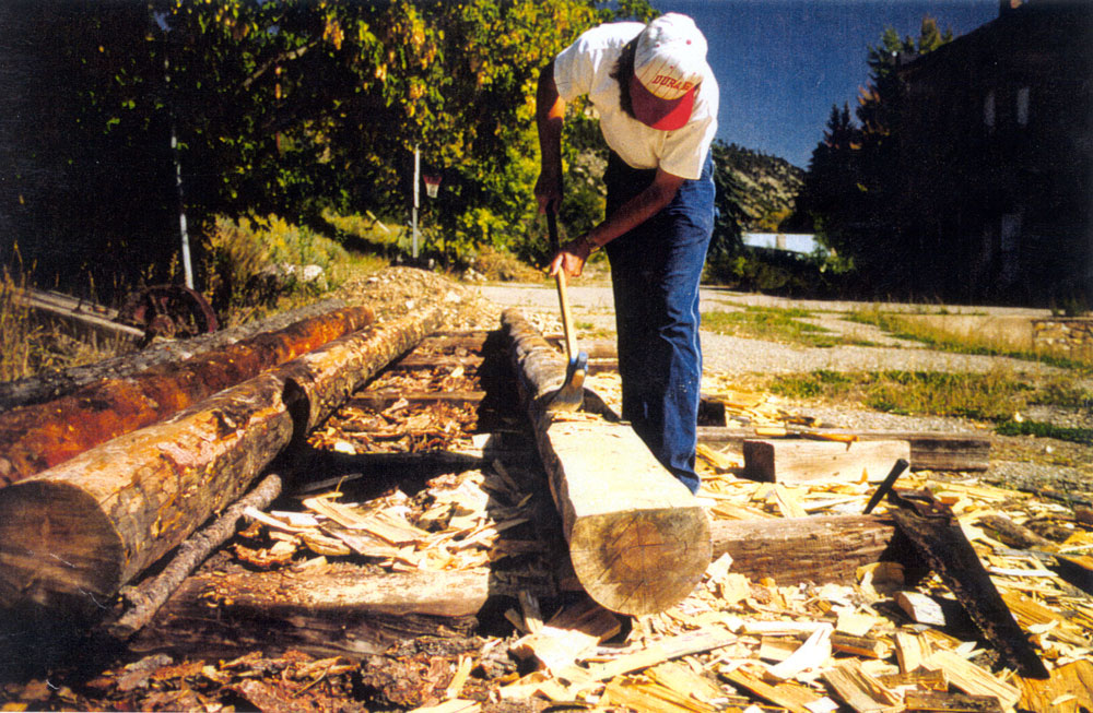 Hewing logs