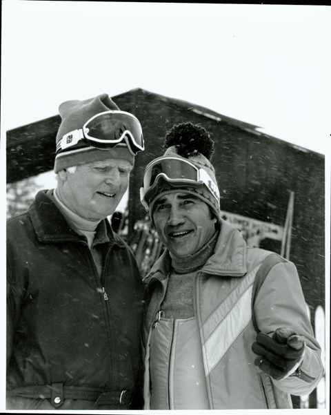 Two men near race shack