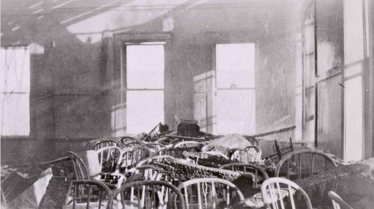 Inside after fire