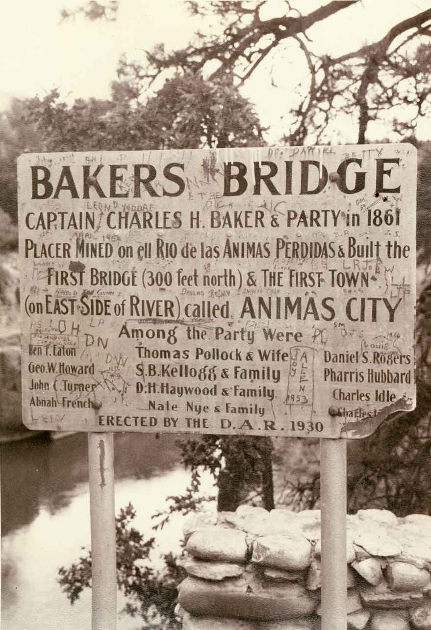 Bakers Bridge sign