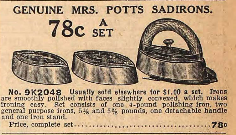 Sears ad for Potts iron